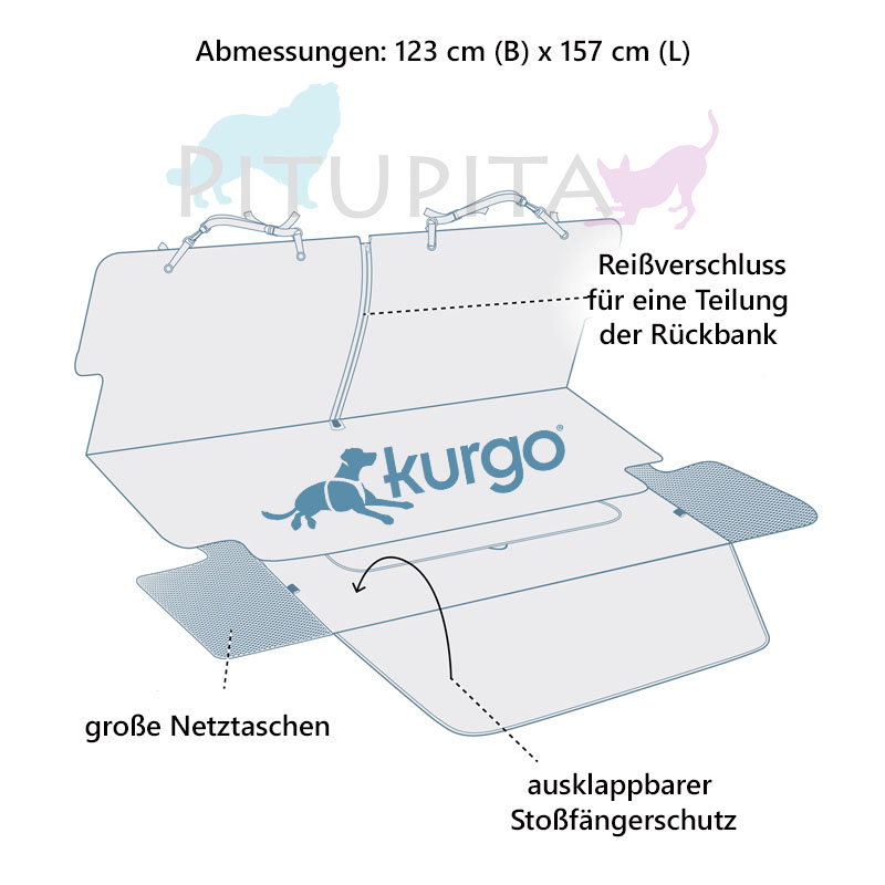 KURGO Cargo Kofferraumschutzmatte wassesdicht in 2 Farben - PITUPITA , 71,95  €