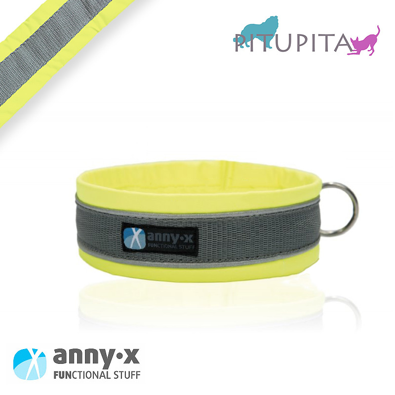 AnnyX Halsband PROTECT leuchtgelb grau