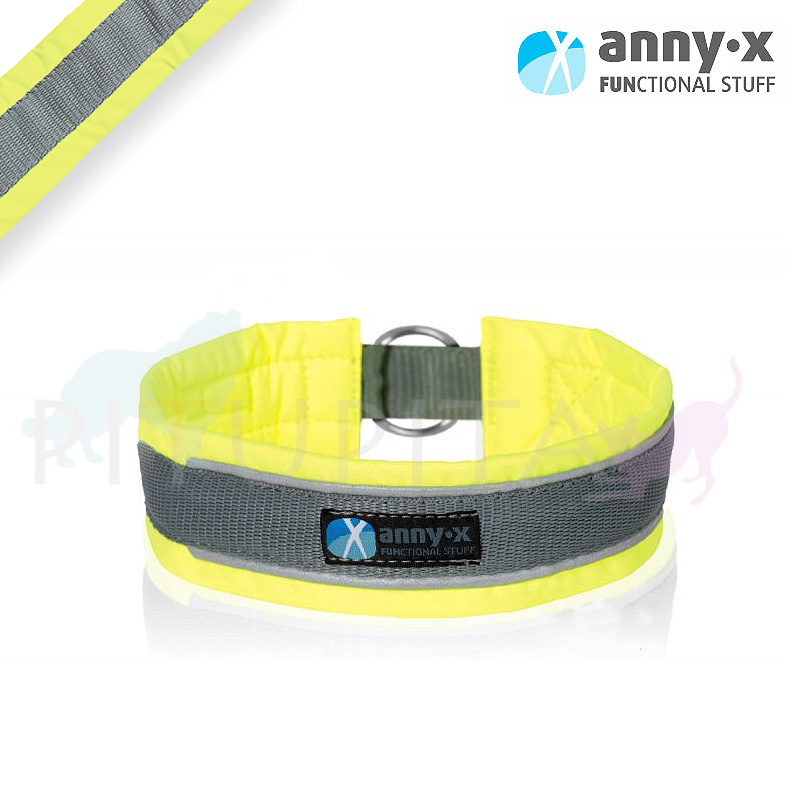 AnnyX Zugstopp Halsband PROTECT leuchtgelb grau 3