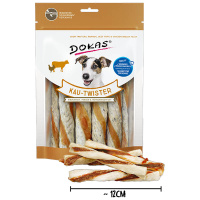 DOKAS Kau-Twister Rinderhaut Pansen und Hühnerbrustfilet 200g