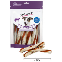 DOKAS Kau-Twister Rinderhaut Entenherz und Entenbrustfilet 200g