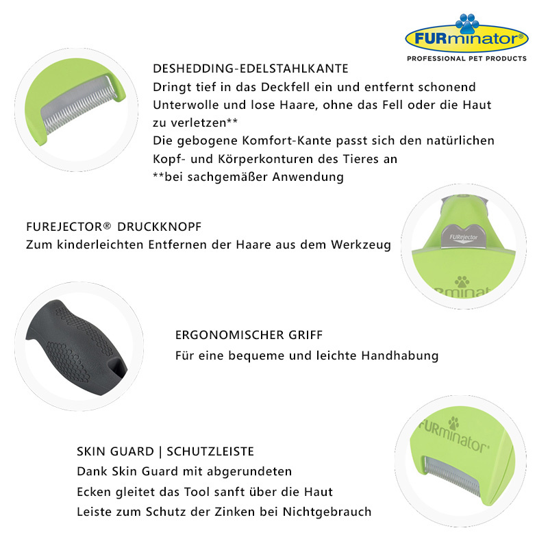 FURminator Hundebürste deShedding NEUE AUSFÜHRUNG Langhaar XS