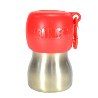 KONG H2O Trinkflasche und Trinknapf 2 in 1 Edelstahl ROT 280ml