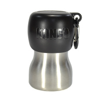 KONG H2O Trinkflasche und Trinknapf 2 in 1 Edelstahl SCHWARZ 280ml