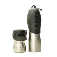 KONG H2O Trinkflasche und Trinknapf 2 in 1 Edelstahl SCHWARZ 740ml