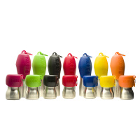 KONG H2O Trinkflasche und Trinknapf 2 in 1 Edelstahl ORANGE 740ml