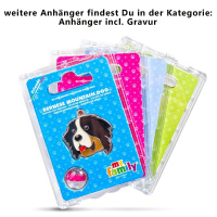 MyFamily Hundemarke Anhänger großer Knochen mit Bumper schwarz mit Gravur