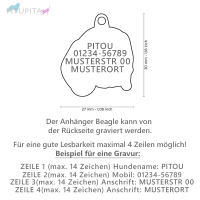 MyFamily Hundemarke Anhänger Beagle mit Gravur