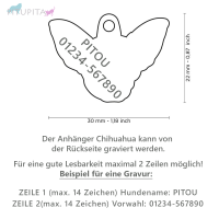 MyFamily Hundemarke Anhänger Cream Chihuahua mit Gravur