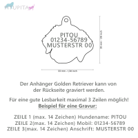 MyFamily Hundemarke Anhänger Golden Retriever creme mit Gravur