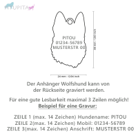 MyFamily Hundemarke Anhänger tschechoslowakischer Wolfshund mit Gravur