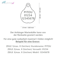 MyFamily Hundemarke Anhänger Marienkäfer mit Gravur