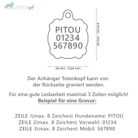 MyFamily Hundemarke Anhänger Totenkopf mit Gravur