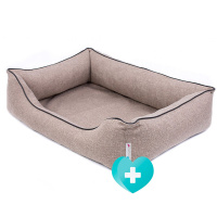 PITUPITA orthopädisches Hundebett MILA in beige schwarz S  65 x 50 cm
