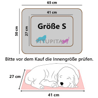 PITUPITA orthopädisches Hundebett MILA in beige schwarz S  65 x 50 cm