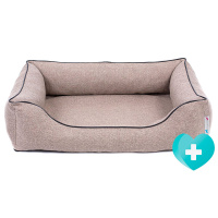 PITUPITA orthopädisches Hundebett MILA in beige schwarz M  80 x 60 cm