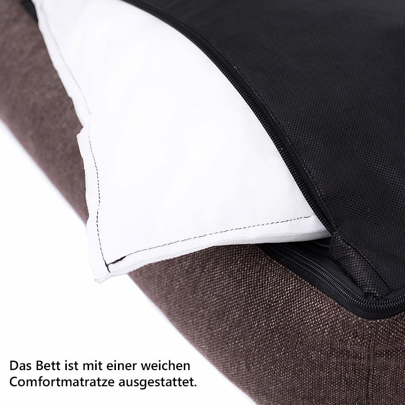 PITUPITA Hundebett Komfort Mila beige schwarz S  65 x 50 cm