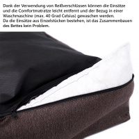 PITUPITA Hundebett Komfort Mila braun weiß S  65 x 50 cm