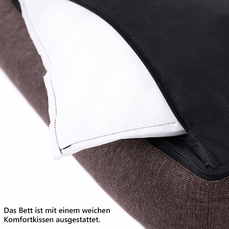 PITUPITA Hundebett Komfort Mila dunkelgrau schwarz L  100 x 75 cm