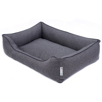 PITUPITA Hundebett Komfort Mila dunkelgrau schwarz L  100 x 75 cm