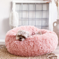 District 70 Fuzz Hundebett Donut rund old pink rosa