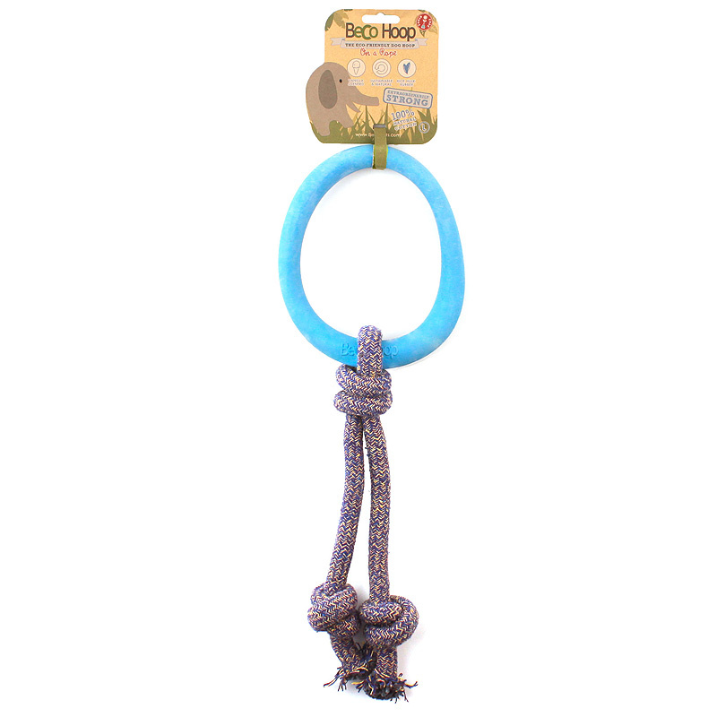 Beco Pets Zerring Ring mit Wurfseil blau S