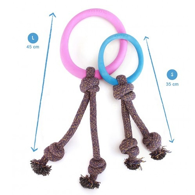 Beco Pets Zerring Ring mit Wurfseil pink L