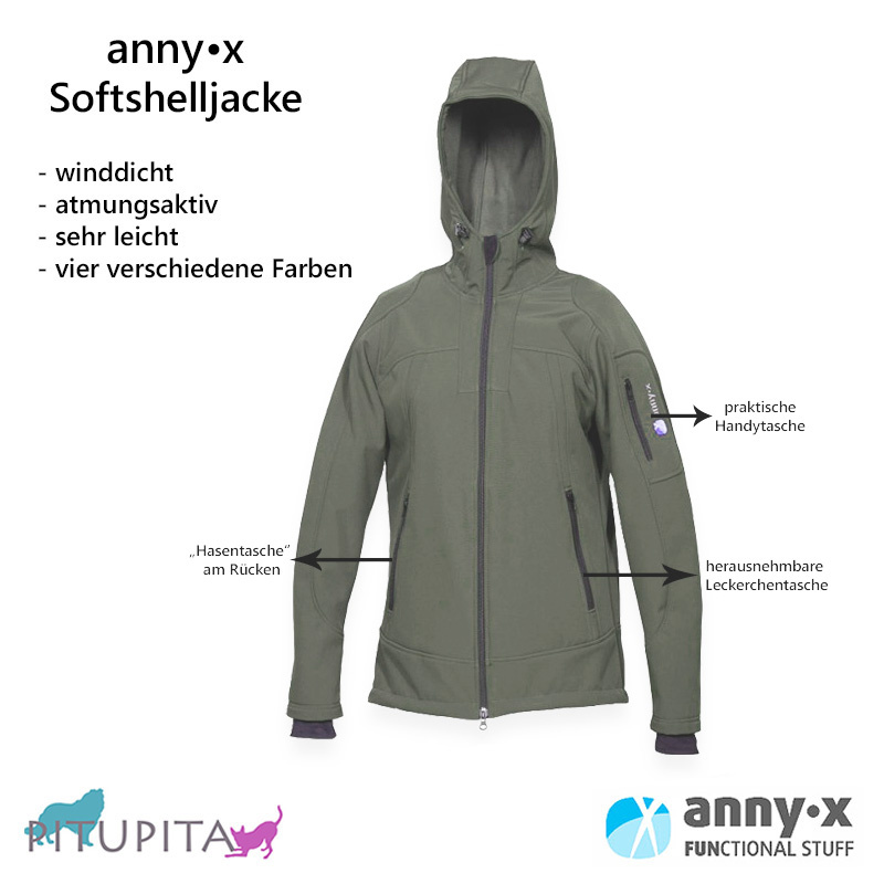 AnnyX Softshelljacke Trainingsjacke oliv XXL