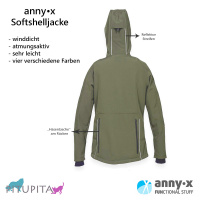 AnnyX Softshelljacke Trainingsjacke oliv XXL