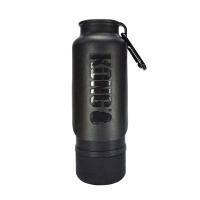 KONG H2O isolierte Trinkflasche und Trinknapf 2 in 1 SCHWARZ