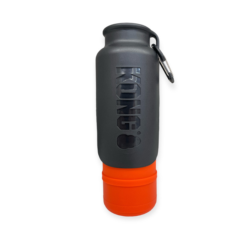 KONG H2O isolierte Trinkflasche und Trinknapf 2 in 1 LEUCHTORANGE