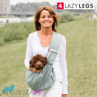 4LazyLegs Tragetasche Tragetuch aus Baumwolle in zwei Größen Green grün Oliv M Hunde bis 14kg