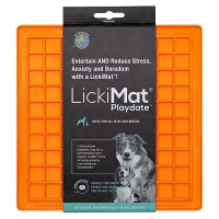 LickiMat PLAYDATE Schleckmatte Leckmatte 20x20cm ORANGE