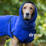 DryUp Trocken Cape Hundebademantel BIG  für große Hunde in blueberry blau 90cm Rückenlänge