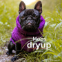 DryUp Trocken Cape Hundebademantel für Mops Bulldogge in lila violett bilberry 30cm Rückenlänge