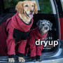 DryUp Body ZIP.FIT Hundebademantel mit Beinen in bordeaux dunkelrot S 56cm