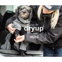 DryUp Body ZIP.FIT Hundebademantel mit Beinen für kleine Hunde in anthrazit grau 35cm