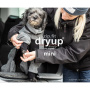DryUp Body ZIP.FIT Hundebademantel mit Beinen für kleine Hunde in anthrazit grau 45cm
