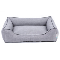 PITUPITA Hundebett Komfort Mila hellgrau schwarz L  100 x 75 cm