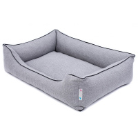 PITUPITA Hundebett Komfort Mila hellgrau schwarz L  100 x 75 cm