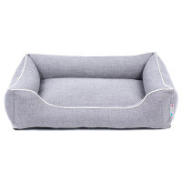 PITUPITA Hundebett Komfort MILA hellgrau weiß L  100 x 75 cm