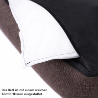 PITUPITA Hundebett Komfort MILA hellgrau weiß L  100 x 75 cm