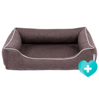 PITUPITA orthopädisches Hundebett MILA in braun weiß S  65 x 50 cm