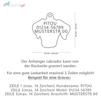 MyFamily Hundemarke Anhänger Labrador schwarz mit Gravur