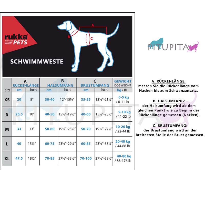 Rukka Pets Schwimmweste orange XS
