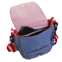 DOOG  Schultertasche Trainingstasche Luna rosa mit blauen...