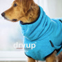 DryUp Trocken Cape Hundebademantel in cyan hellblau XL 70cm