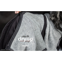 DryUp Body ZIP.FIT Hundebademantel mit Beinen für kleine Hunde in moos grün 35cm