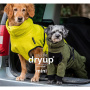 DryUp Body ZIP.FIT Hundebademantel mit Beinen für kleine Hunde in moos grün 35cm