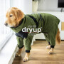 DryUp Body ZIP.FIT Hundebademantel mit Beinen in moos grün L 65cm